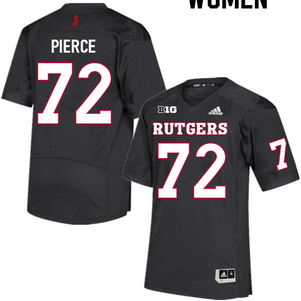 Women #72 Hollin Pierce Rutgers Scarlet Knights College Football Jerseys Sale-Black - Click Image to Close